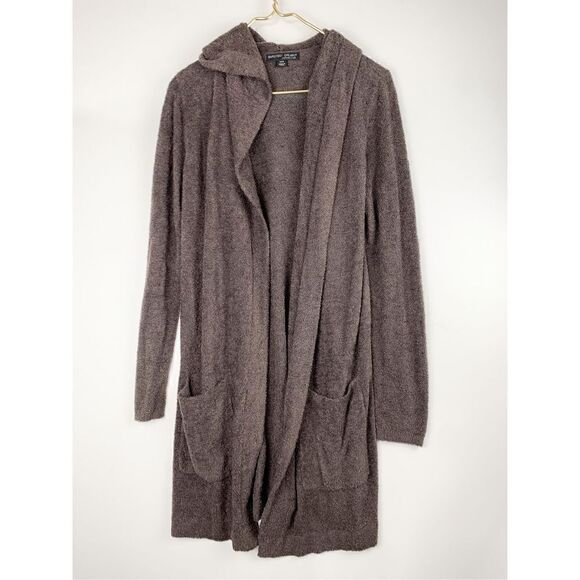 Barefoot Dreams Women's CozyChic Lite Hooded Open-Front Cardigan Brown Size XS/S - Picture 1 of 6